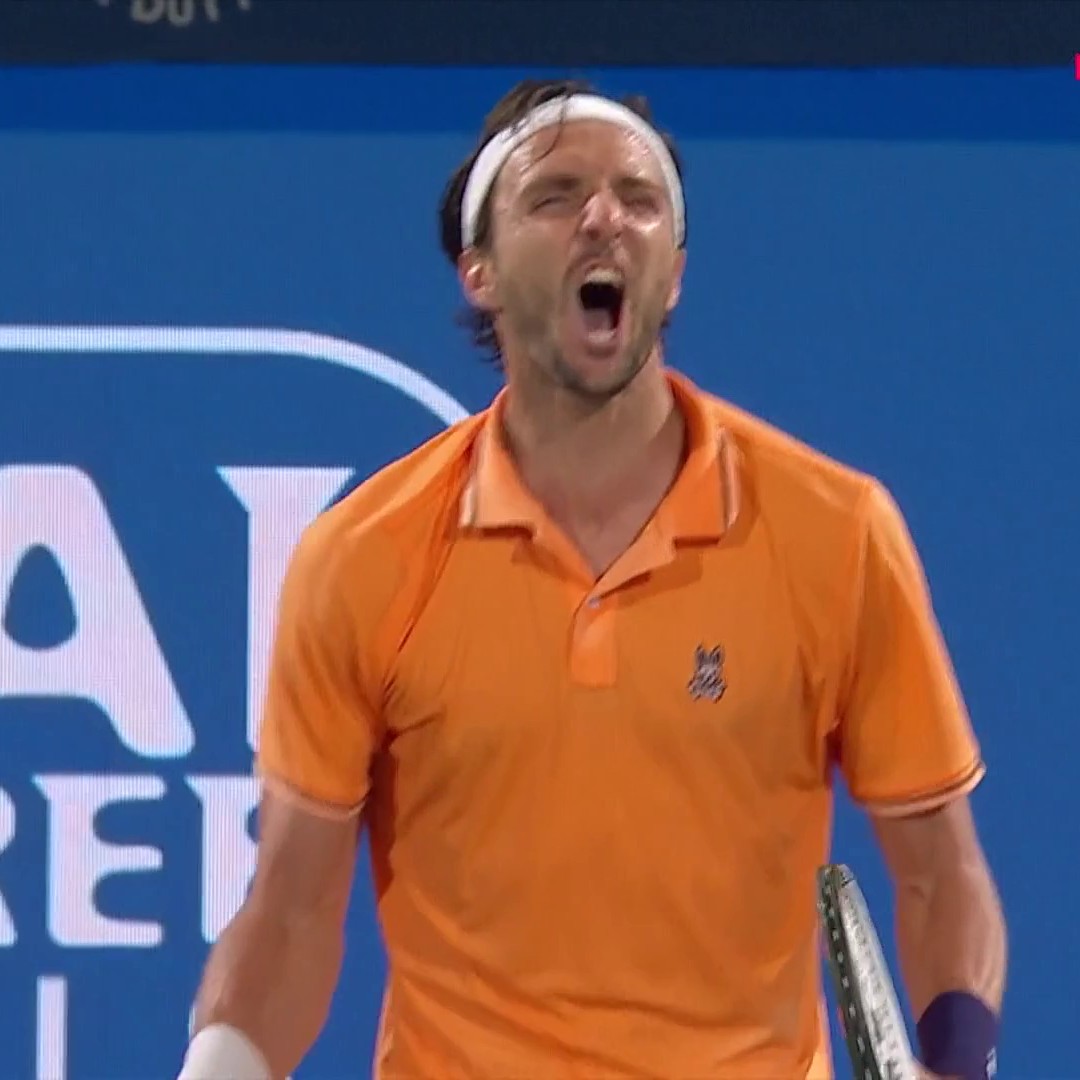 La joie d'Arthur Rinderknech, tombeur de Draper à Dubaï (7-5, 6-7, 6-4) ! Le Français retrouvera Rublev en 1/4 de finale ✅ Un tournoi à suivre sur Eurosport et HBO Max