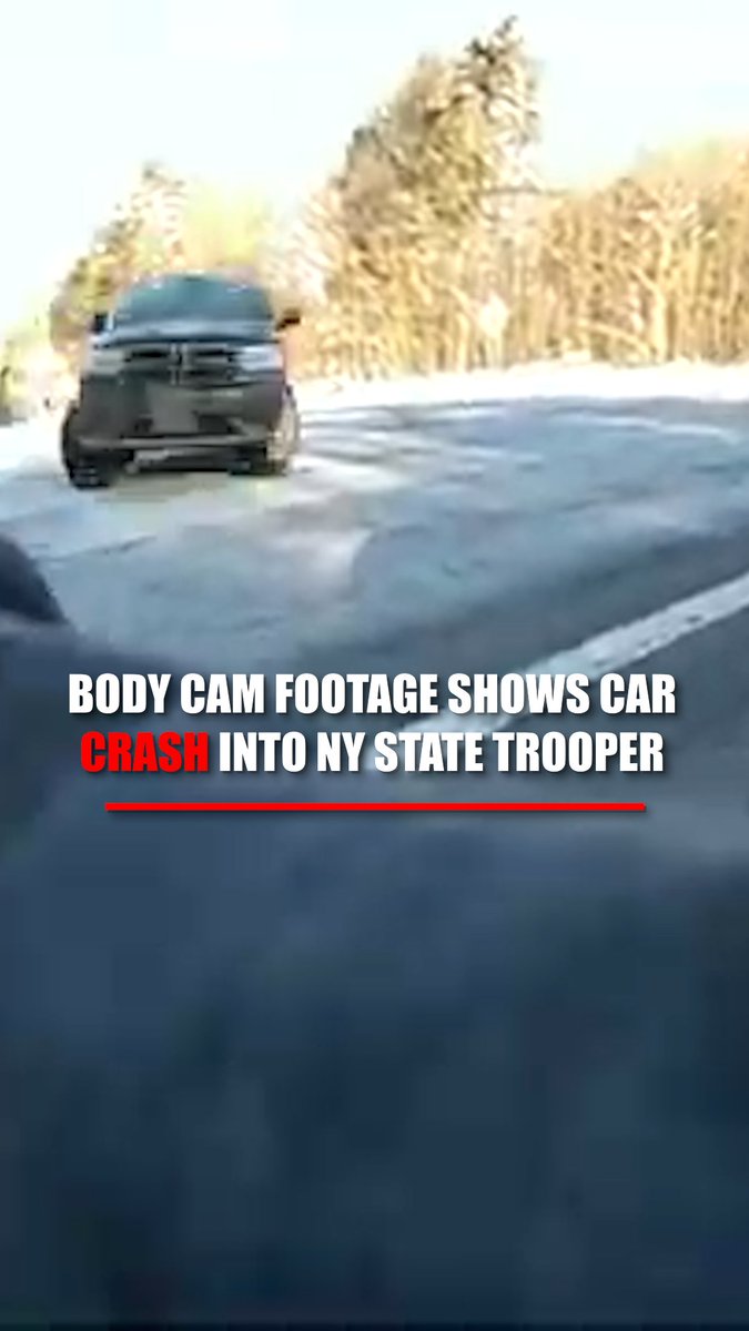 WATCH: Dramatic body camera footage captures the moment a vehicle strikes a New York State trooper while she investigates a crash. Trooper Bailey Martin was slammed to the ground when a car hit her patrol car. The driver reportedly said he didn't see a posted stop sign. Martin was treated for non-life-threatening injuries and has since returned to duty.