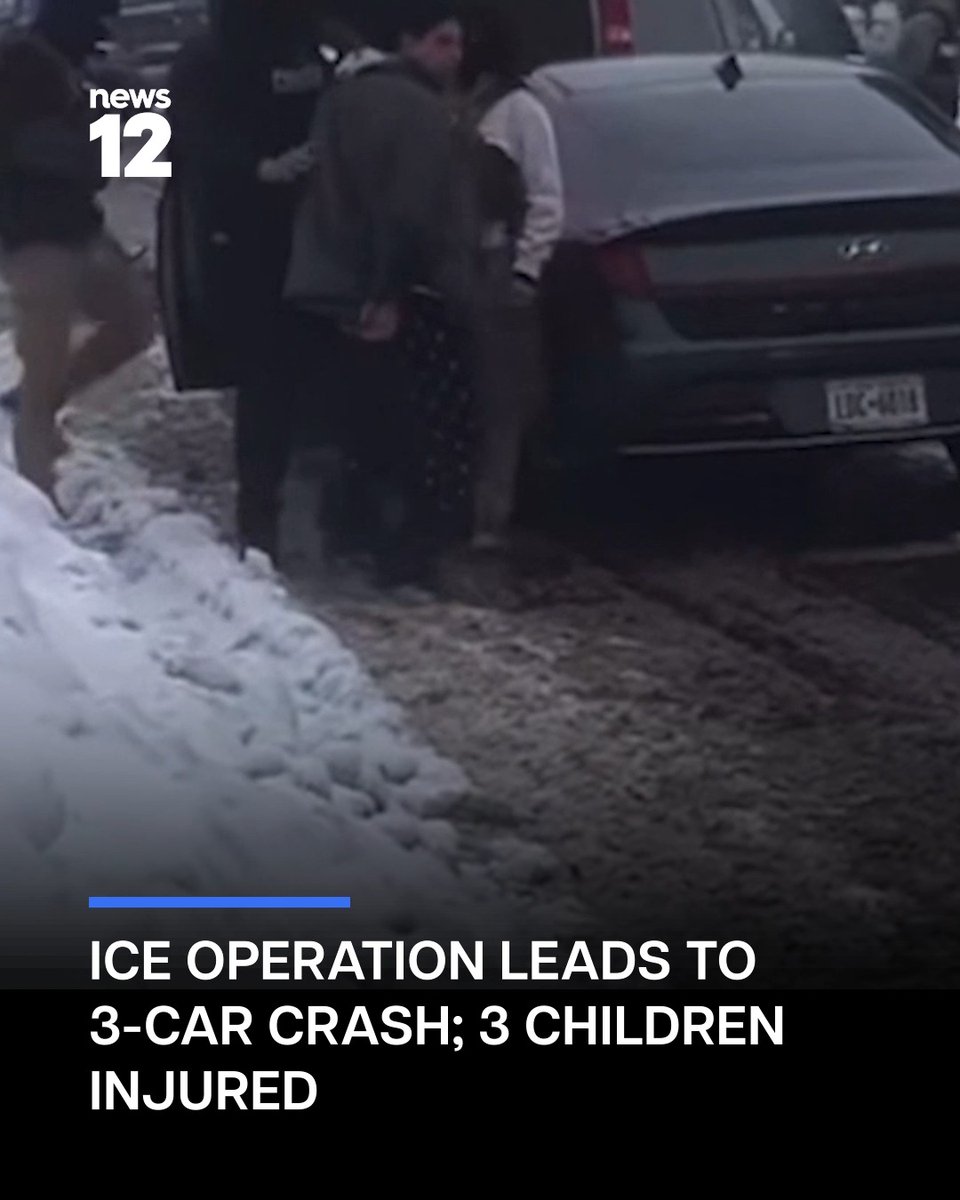 NEWARK ICE INCIDENT: An ICE-led operation in Newark led to a three-car crash that left three children seriously injured. #News12 #NewJersey #Newark #ICEOperation #CarCrash #TrafficAccident #ChildSafety #News #LocalNews