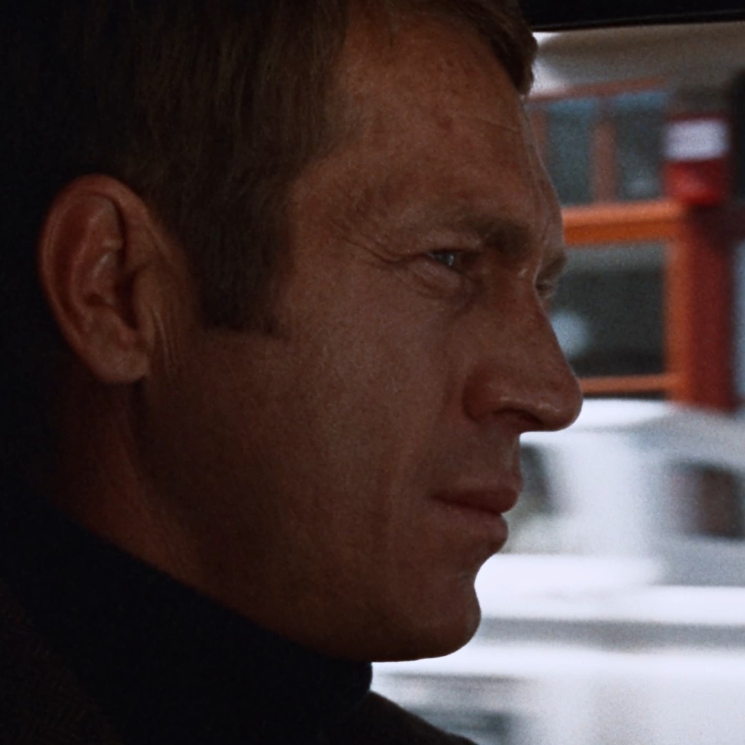 Evening viewing recommendation? On Criterion Channel, watch Steve McQueen in Peter Yates's BULLITT (1968) — now playing as part of our Stunts! collection. McQueen performed his own daredevil stunts in this taut action classic, driving the Ford Mustang in the high-speed pursuit through San Francisco that stands as one of the most iconic and influential car chases ever filmed.