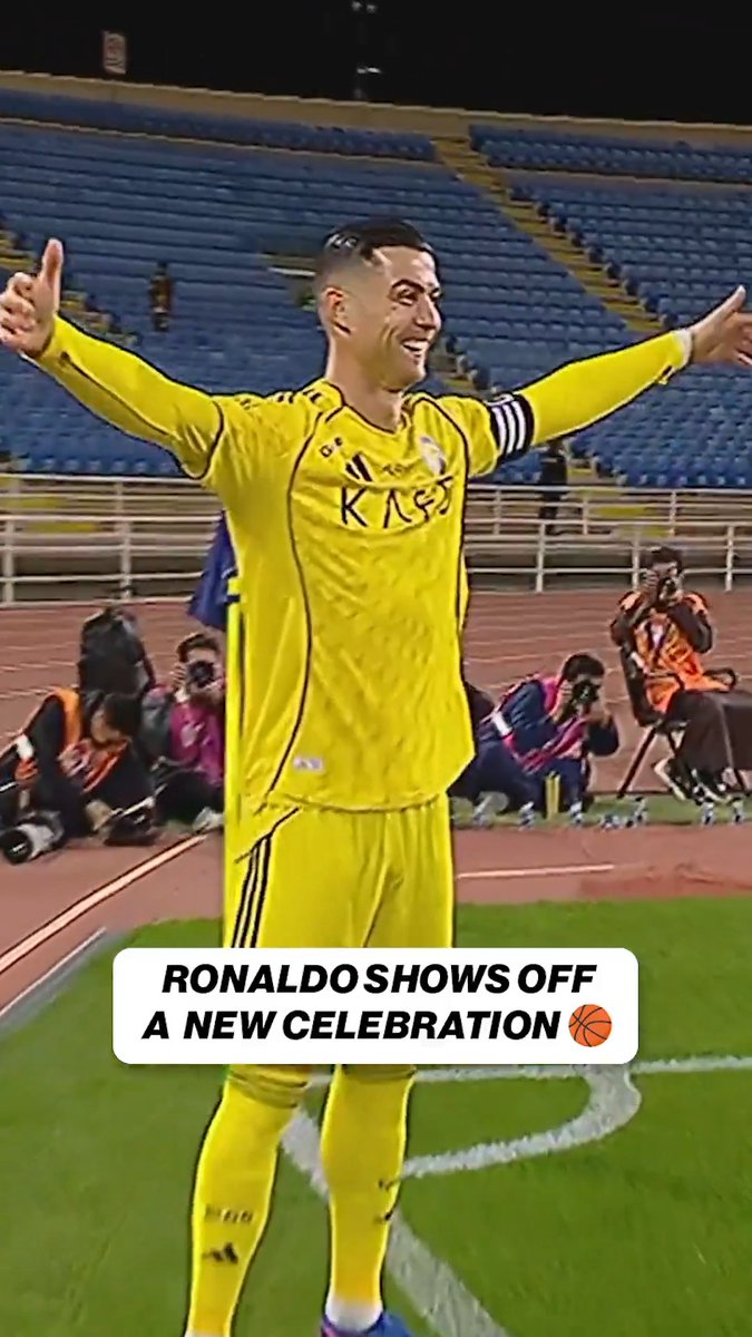 Cristiano Ronaldo showed off a new celebration for Al-Nassr today 🇵🇹🏀