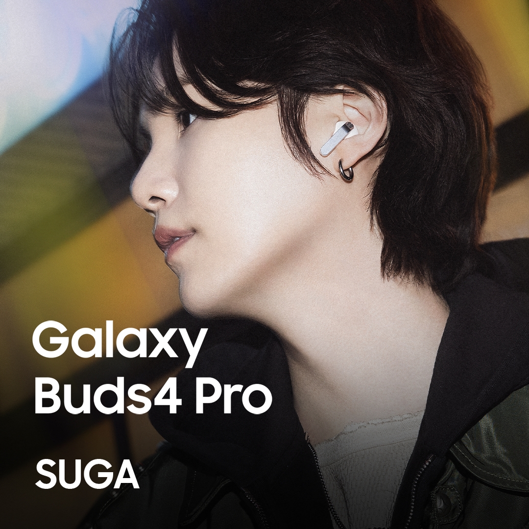 ✨SUGA와 함께한 갤럭시 버즈4 프로✨ 슈가(#SUGA)가 작업한 원음 그대로. 갤럭시 버즈4 프로와 함께 Hi-Fi 사운드를 느껴보세요! 모든 순간을 Hi-Fi로 갤럭시 버즈4 프로 🎁삼성전자 코리아 X 계정에서 이벤트에도 참여해 보세요🎁