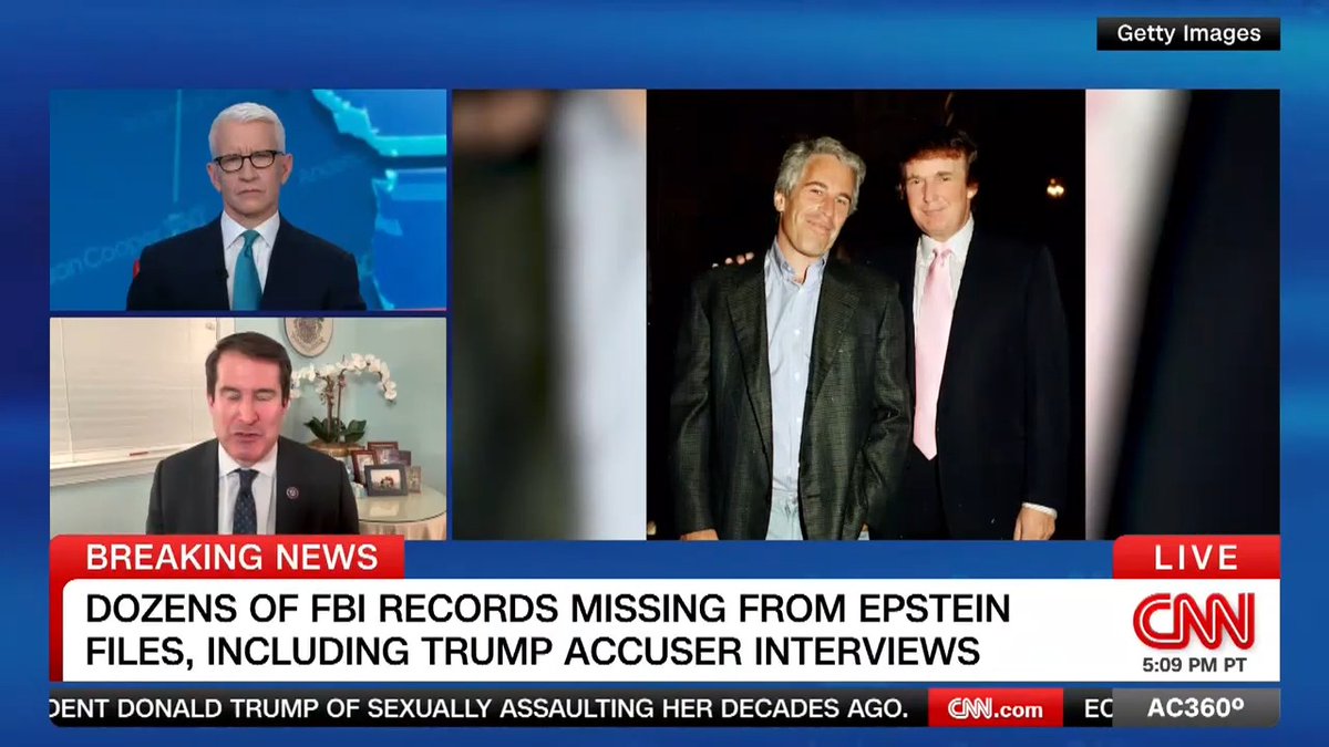 Democratic Congressman Seth Moulton says the DOJ is "clearly trying to protect the president" after it appears dozens of FBI records are missing from the Epstein files, including Trump accuser interviews. The president has consistently denied wrongdoing.