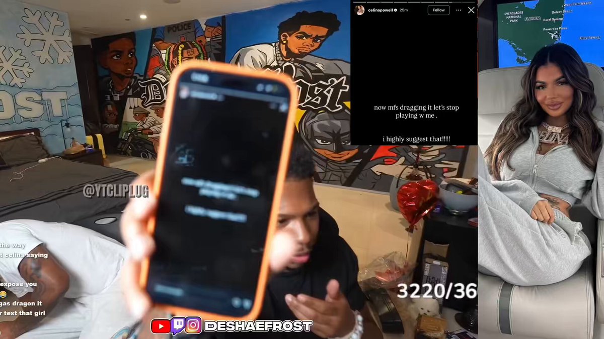 Deshae Frost says Celina Powell is threading to sue him for Defamation of character for saying she gave him a std😭