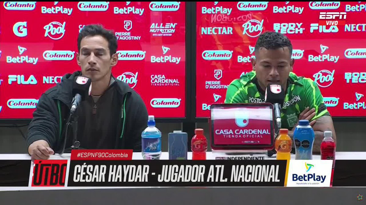 "El fútbol es de contacto, YO FUI MÁS VIVO y era un 50-50. Yo me quedo con que fue falta" César Haydar tras la polémica jugada con Rodallega en el Santa Fe vs. Nacional ▶️ No te pierdas #ESPNF90Colombia en el Plan Premium de #DisneyPlus