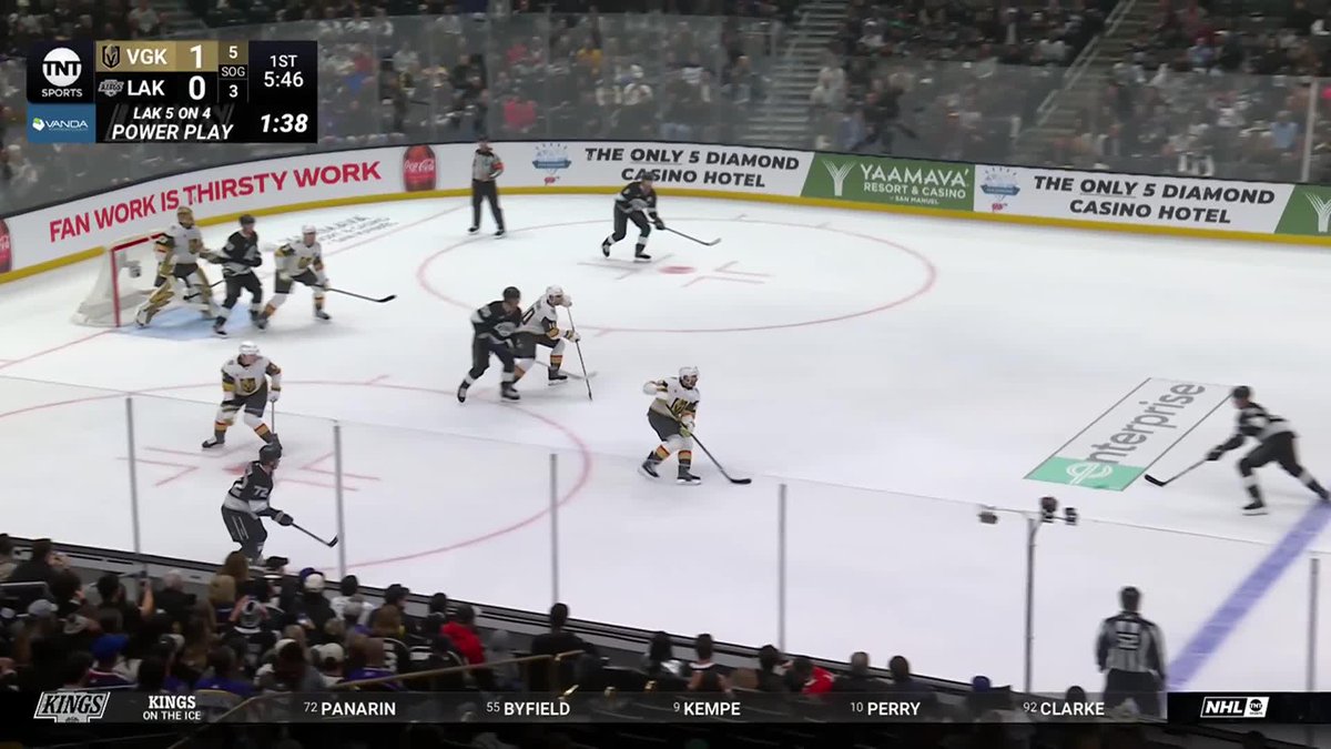 PANARIN BANKS IT OFF BYFIELD'S SKATE FOR HIS FIRST POINT AS A KING 👑