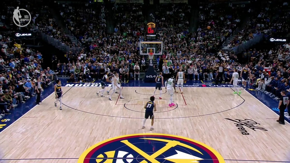 Jokic's first bucket of the game to beat the shot clock 🃏🔥 Celtics-Nuggets live on ESPN and the ESPN App!
