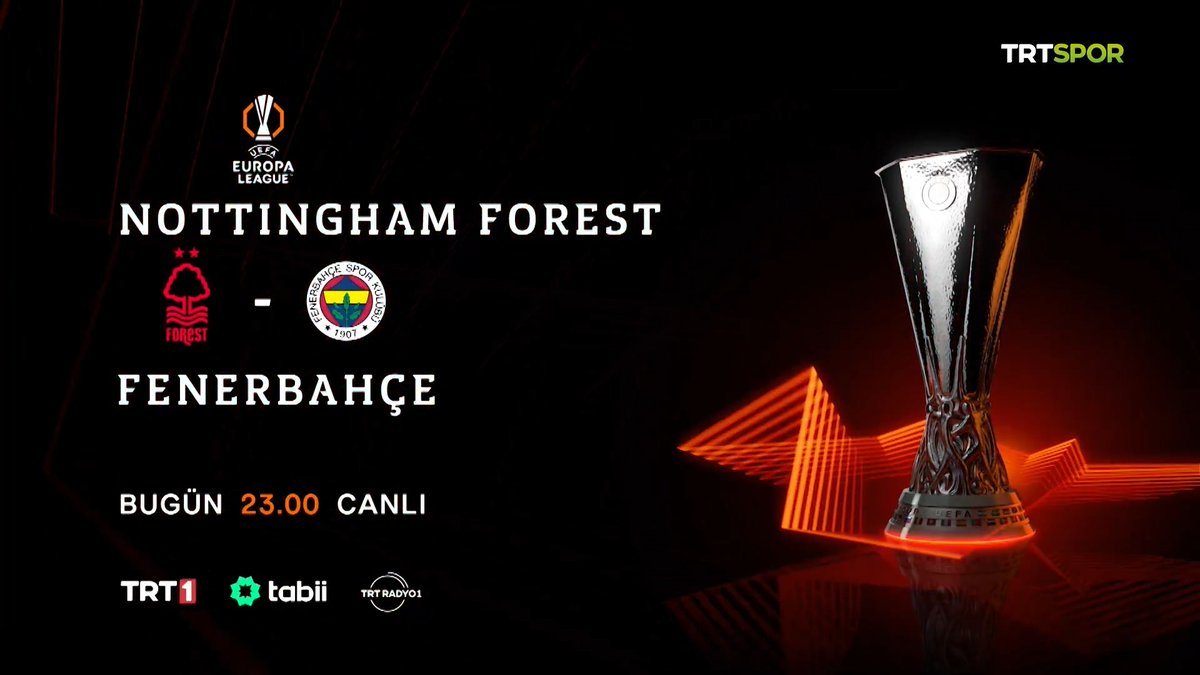 🇹🇷 Temsilcimiz Fenerbahçe, rövanş maçında Nottingham Forest deplasmanına çıkıyor 👇 Nottingham Forest 🆚 Fenerbahçe 🏆 #UEL ⏱️ 23.00 🏟️ City Ground Stadyumu 📺 TRT 1