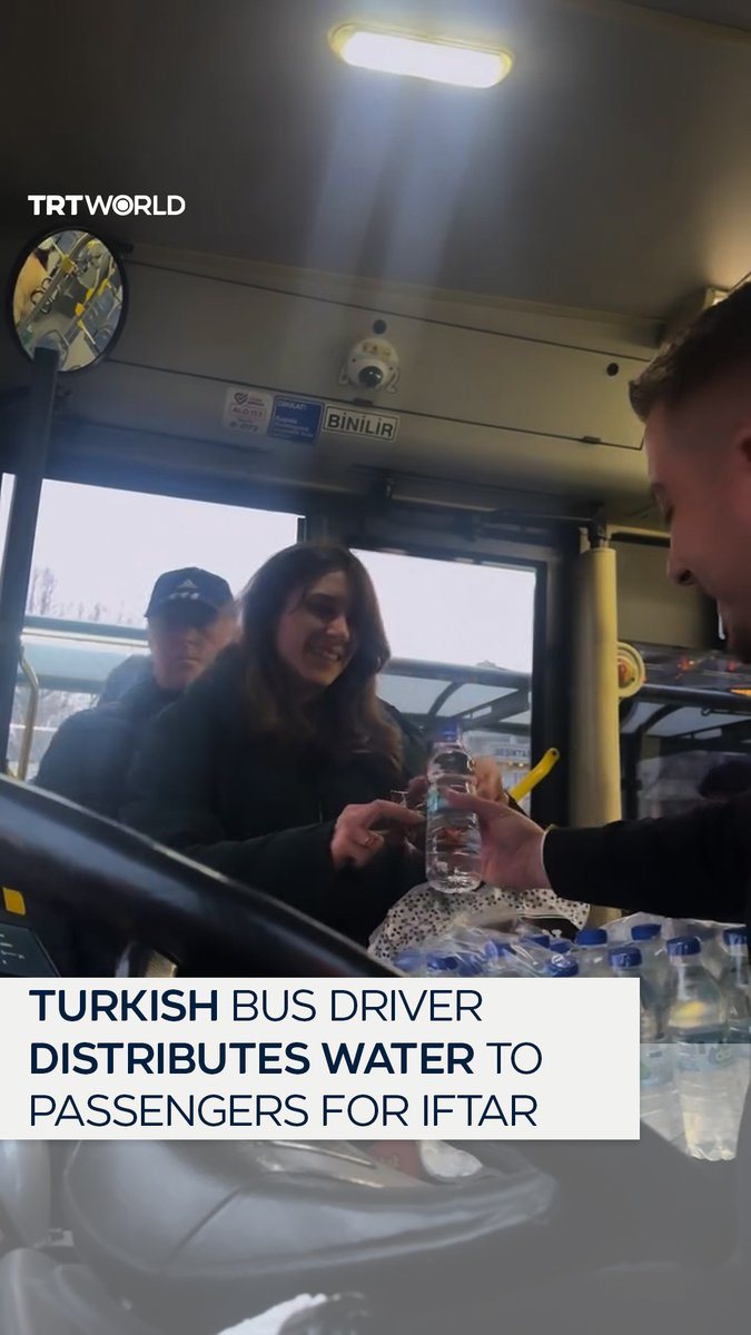 Turkish bus driver Zafer Tellioglu handed out water and muffin to his passengers who were unable to make it to their destinations on time for iftar