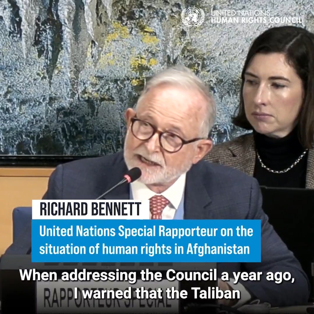 #Afghanistan | "What yesterday seemed outrageous becomes normalized today," UN Special Rapporteur Richard Bennett Richard Bennett told the United Nations Human Rights Council. "Are we normalizing the outrageous actions of the Taliban while Afghans endure the consequences?" he asked at #HRC61.