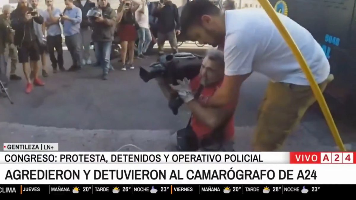 "Antonio Laje": Por la detención de un camarógrafo de A24 durante las protestas en el Congreso