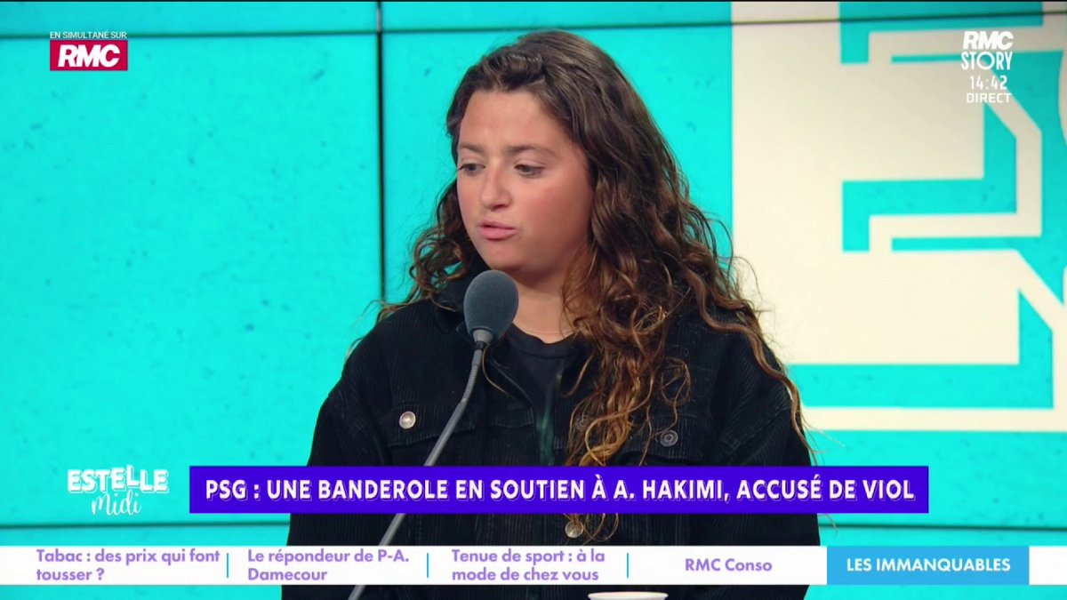 ⚽ Banderole/Soutien à Hakimi 🎙️ Elise Goldfarb : "C'est comme s'il était victime dans cette affaire ! Il y a une sacralisation des joueurs de foot... On les prend pour des héros, on se permet de pardonner l'homophobie, le sexisme... Une femme ne porte pas plainte pour le fric"