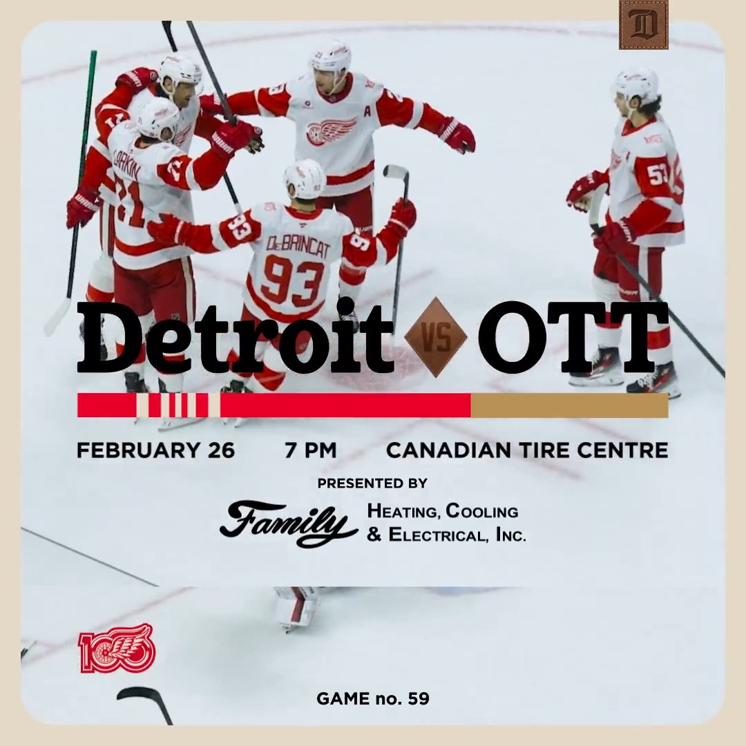 IT'S A #REDWINGS GAME DAY! 🏒 7:00 P.M. 📺 FanDuel Sports Network Detroit 📻 97.1 The Ticket: 🤝 Family Heating, Cooling & Electrical Inc.