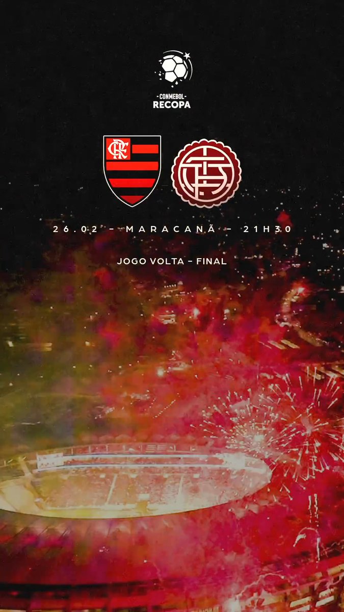 Noventa minutos. Um título. 45 milhões de jogadores. É noite de Recopa. Noite de Mengão no Maracanã. PRA CIMA DELES, FLAMENGO! #QueTorcidaÉEssa