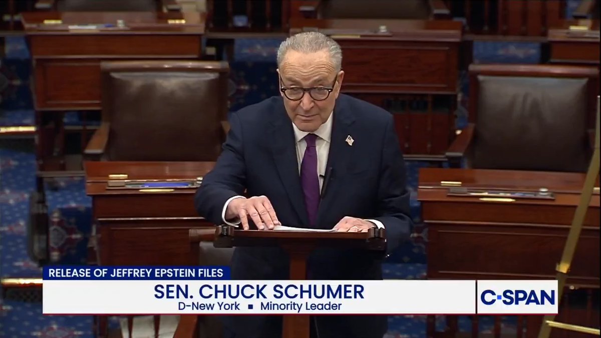 Sen. Schumer: "Pam Bondi does not have the right to pick and choose which Epstein files to release to the public. Protecting the president from embarrassment is not her job."