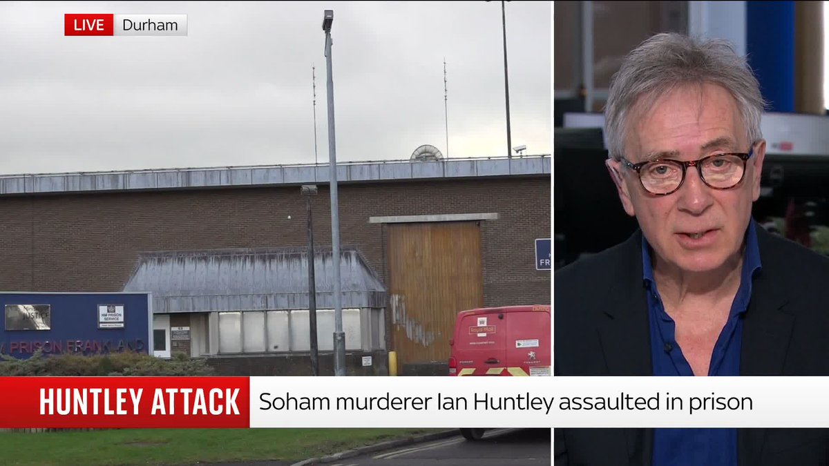 Soham murderer Ian Huntley is in hospital after being seriously injured in an alleged attack by another inmate at HMP Frankland in County Durham. @SkyMartinBrunt has the latest ⬇️ Read more 🔗 📺 Sky 501, Virgin 602, Freeview 233 and YouTube