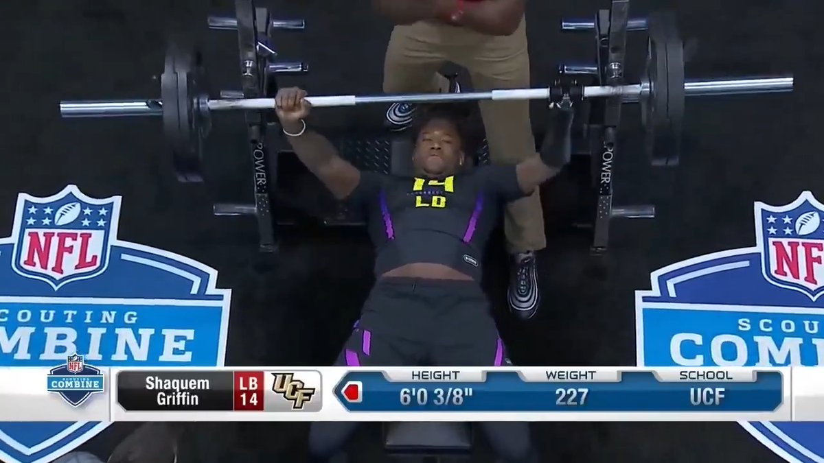 Shaquem Griffin's 20 bench press reps at the 2018 Combine 💪 shaquem griffin 2026 NFL Combine starts Today 3pm ET on NFL Network Stream on NFL+