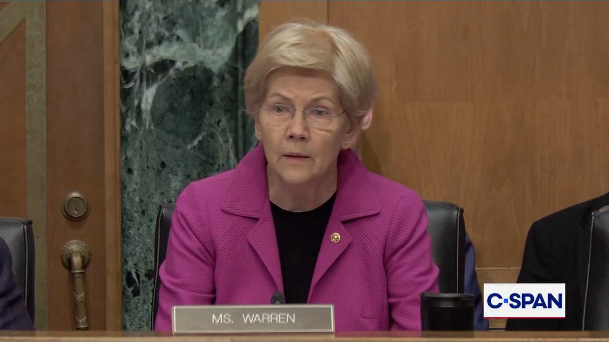 .Elizabeth Warren to Comptroller of the Currency Jonathan Gould on alleged ties between UAE spy and Trump-backed crypto bank: "Did World Liberty disclose in its application that the spy sheikh's company was a principle shareholder?" Gould: "I'm not going to discuss the specifics."