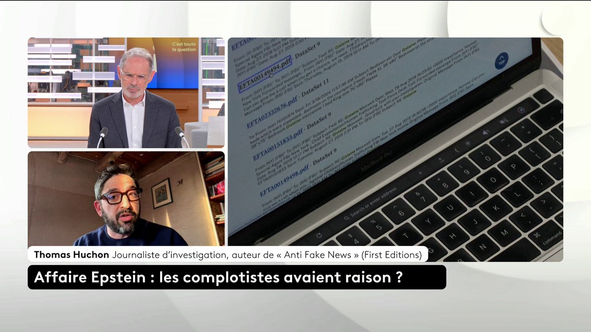 🔴 🗣️ J.Epstein : "Cette affaire, elle est ultra-documentée [...] elle montre plutôt que notre système fonctionne mais ne fonctionne pas assez vite, plutôt que ce que disent les complotistes", rappelle le journaliste d'investigation Thomas Huchon. #CestTouteLaQuestion #Canal16