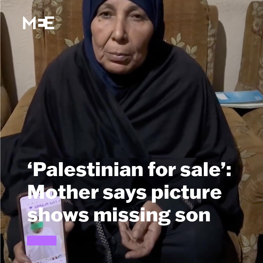 A Palestinian mother finds a picture of her son blindfolded by Israeli soldiers with the caption "Palestinian for sale." Still not seeing all the sick twisted connections of the Epstein files and the genocide? Yes the occupiers are that depraved.