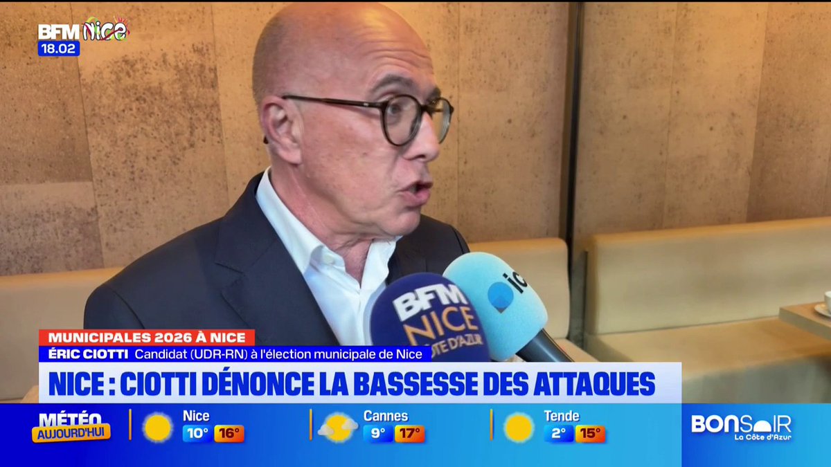 Municipales 2026 à Nice - Éric Ciotti dénonce la bassesse des attaques