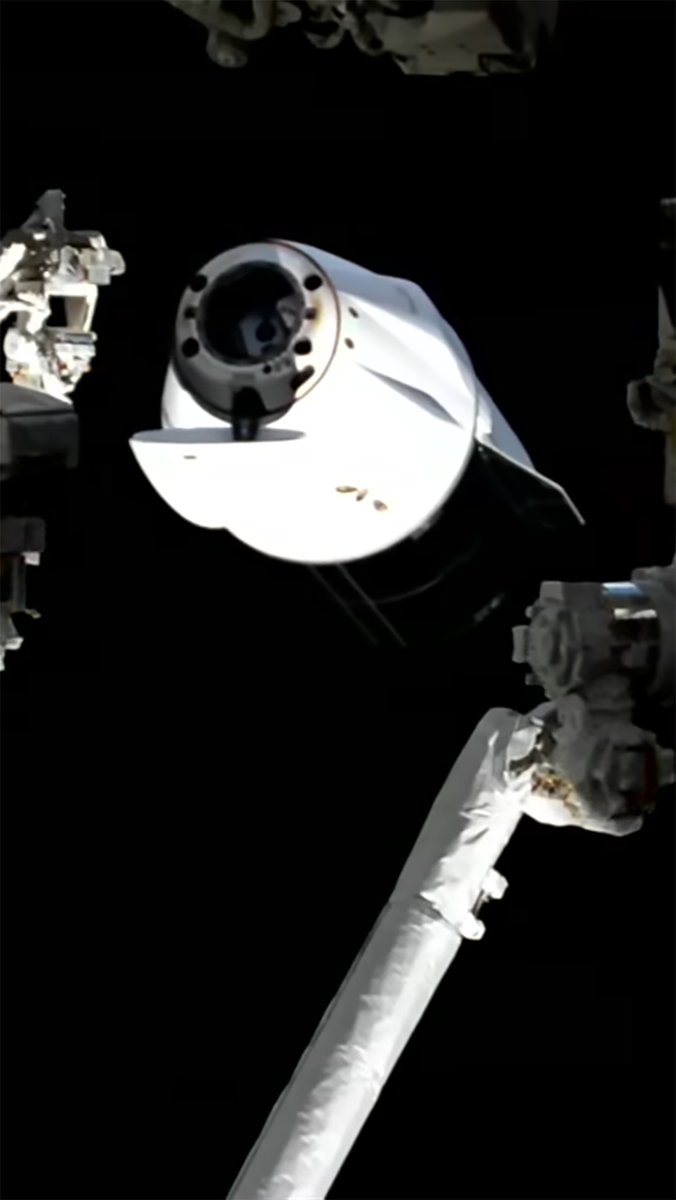 The science-packed, cargo-filled SpaceX Dragon undocked from the International Space Station at 12:05pm ET today beginning its ride back to Earth for a splashdown off the coast California at approximately 11:44pm PT (2:44am ET Friday, Feb. 27).