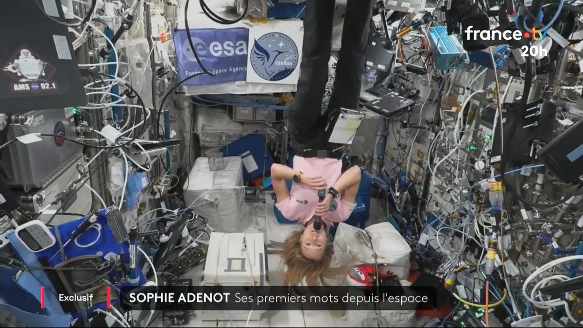 🚀👩‍🚀 "Une euphorie de voir la planète si belle de là-haut" Voici les premiers mots de Sophie Adenot depuis l'espace et la station spatiale internationale. #JT20h