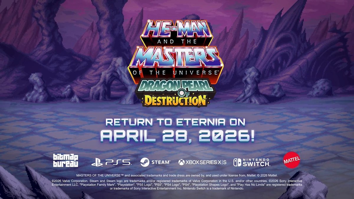 Eternia is in peril! ⚔️🏰 Skeletor has uncovered the Dragon Pearl of Destruction, and only you can stop him. Take control of He-Man, Teela, and more in this high-octane magic brawler! Available digitally on PC and Consoles on MOTU Day, April 28! Wishlist now!