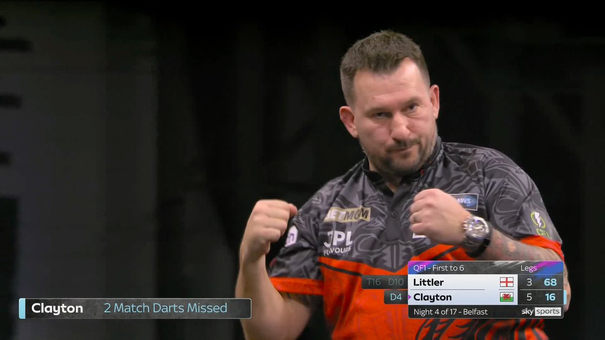 CLAYTON BEATS LITTLER AGAIN! The Ferret wins his fourth-straight round one clash in the Premier League this year 🙌 Jonny Clayton downs Luke Littler for the second week running with a strong 6-3 victory 🐿️ 📺 #PLDarts | QF1