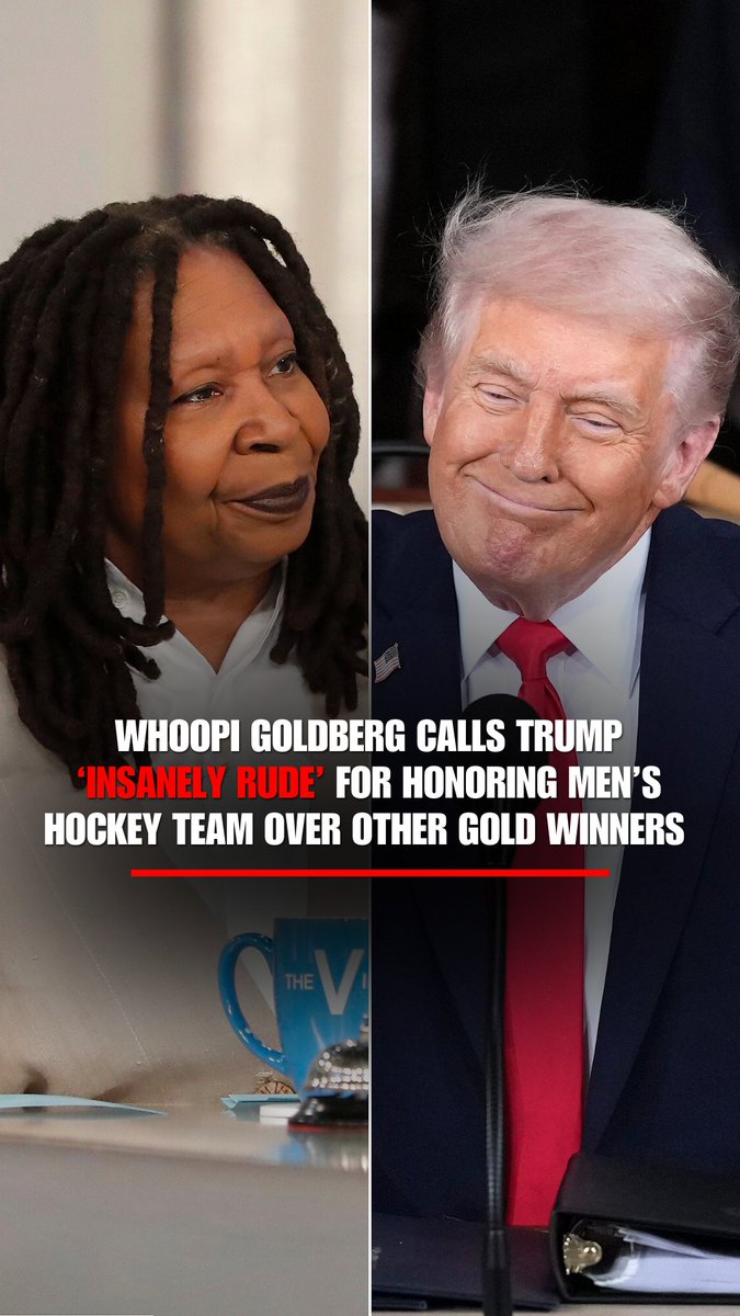 'INSANELY RUDE': 'The View' co-host Whoopi Goldberg blasts President Trump for honoring the U.S. men's hockey team at the State of the Union because other American athletes also brought home the gold. "He's also insanely rude because a lot of people won gold for the U.S."