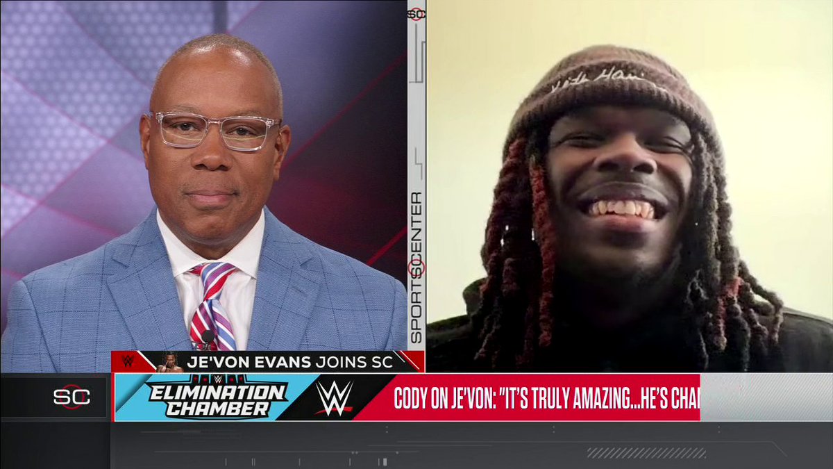 "One of my goals is to be the best ever to do it in WWE history" 🤩 Je’Von Evans joins SportsCenter to talk about what it’s like being one of WWE's rising stars 🔥 Stream #WWEChamber Saturday at 7 PM ET on the ESPN App with an ESPN Unlimited plan.