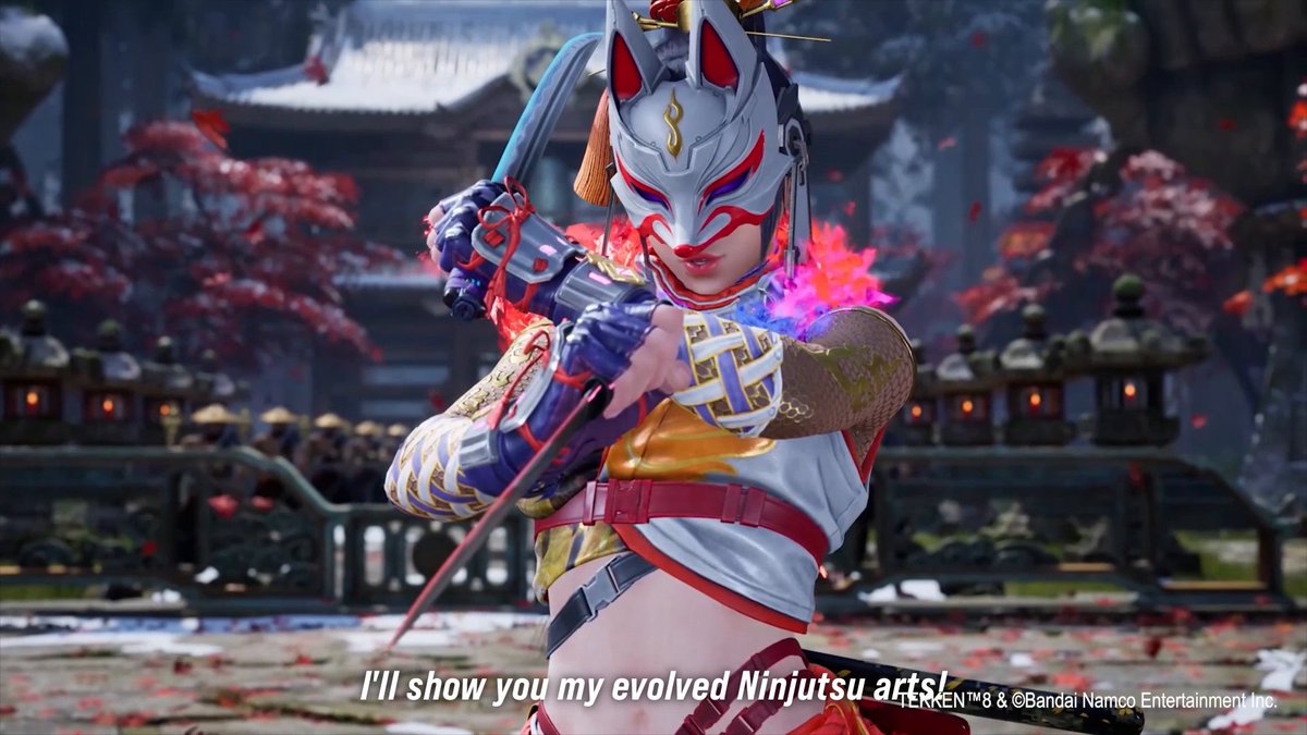 It’s time to face the fox mask once more. ICYMI: Kunimitsu will make her grand return in Season 3 of #TEKKEN8.