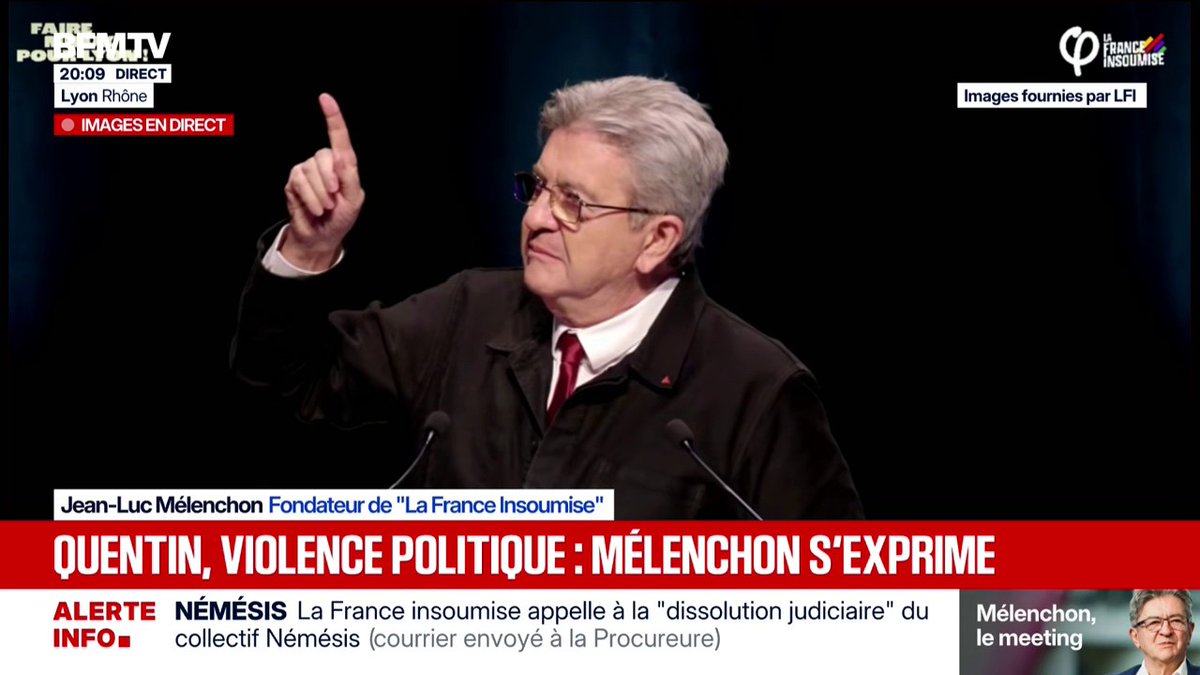 "Foutez-moi la paix, vous êtes des menteurs": Jean-Luc Mélenchon s'en prend aux médias lors de son meeting à Lyon