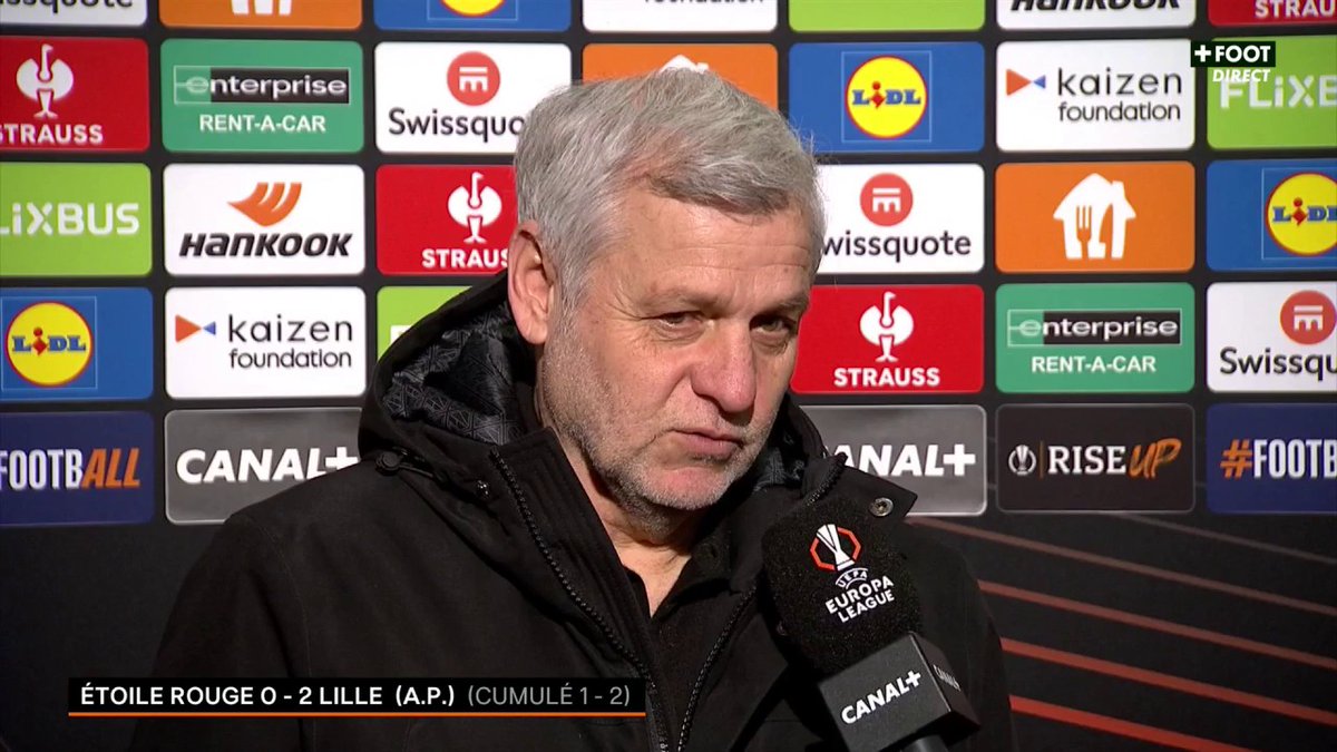 "Certains avaient dit que nous avions fait honte au football français à l'aller… J’espère qu’ils vont dire que l’on a rendu un peu de fierté." 🗣️ La déclaration de Bruno Génésio après la qualification de Lille pour les huitièmes de finale de Ligue Europa 👀 #FKCZLOSC | #UEL
