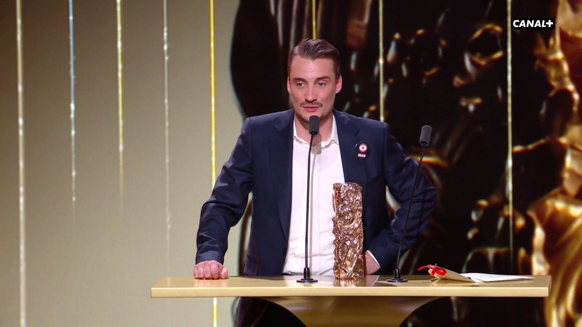 On l'adore. Pierre Lottin, César du meilleur acteur dans un second rôle pour L'Etranger, n'a pas préparé de discours.