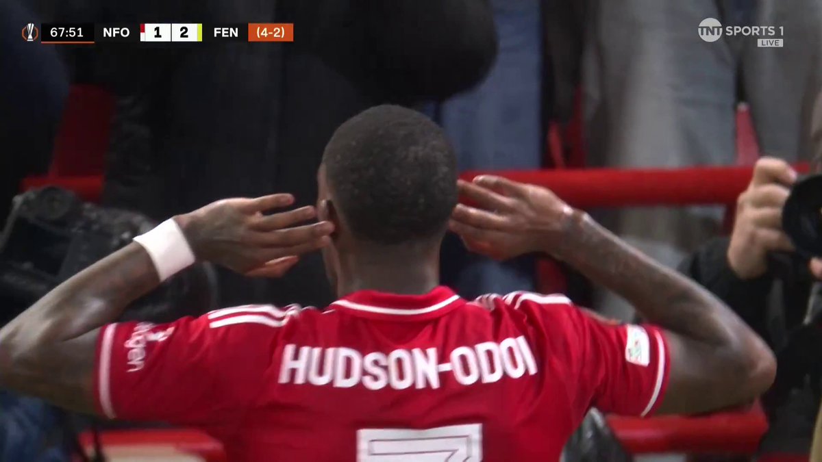 Callum Hudson-Odoi with a superb strike for Nottingham Forest to extend their aggregate lead to two goals 🔥 📺 TNT Sports &amp; discovery+ UK