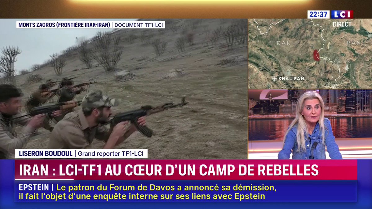 🔴 Iran : LCI-TF1 au coeur d'un camp de rebelles "Ils s'entraînent et essaient d'organiser certains types d'attaques (...) Il y a différents mouvements à l'intérieur du pays qui se préparent" 📺 Liseron Boudoul nous parle de son reportage exclusif dans 22H Darius Rochebin ⬇️
