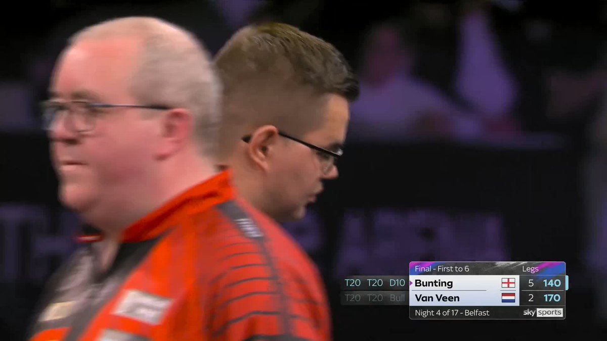 BUNTING WINS IN BELFAST! 🏆 What a night! Stephen Bunting wins his first night of his 2026 Premier League campaign, as The Bullet beats Gian van Veen 6-2 to claim the title in Belfast! 📺 #PLDarts | Final