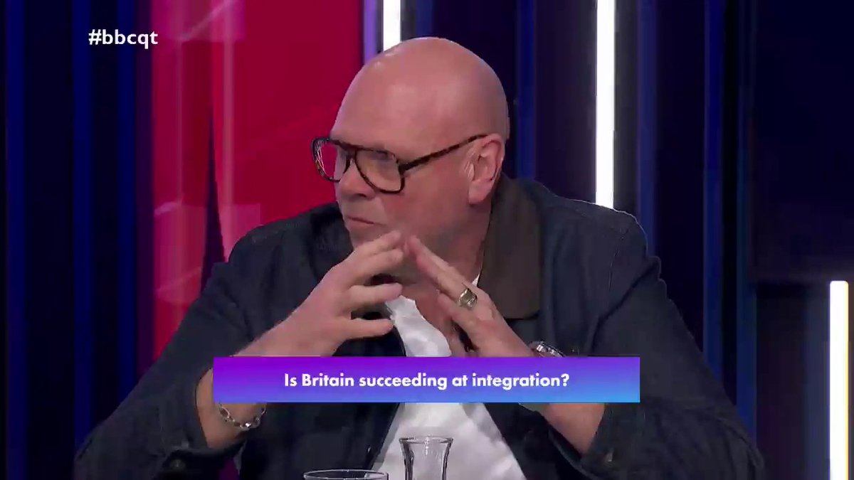 “It is not the fault of immigration, it is the fault of poor spending” Chef Tom Kerridge says immigration is used as a “battering tool” by political parties to “push” a narrative and for “masking” policy failures, and he is “proud” of the UK’s “culturally rich” society #bbcqt