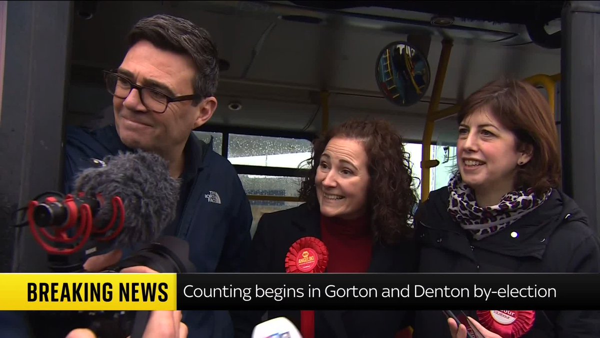 "She hasn't put a foot wrong." Greater Manchester Mayor Andy Burnham and Labour deputy leader Lucy Powell throw their support behind the party's Gorton and Denton candidate Angeliki Stogia, as counting gets underway. 📺 Sky 501, Virgin 602