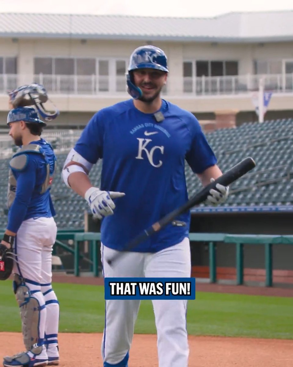Have you ever wondered what live BP at Spring Training is like? Vinnie Pasquantino shows us the ropes 😂