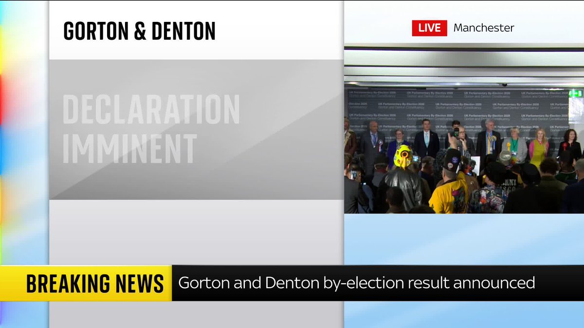 BREAKING: The Green Party's Hannah Spencer has won the Gorton and Denton by-election. 📺 Sky 501, Virgin 602, Freeview 233 and YouTube