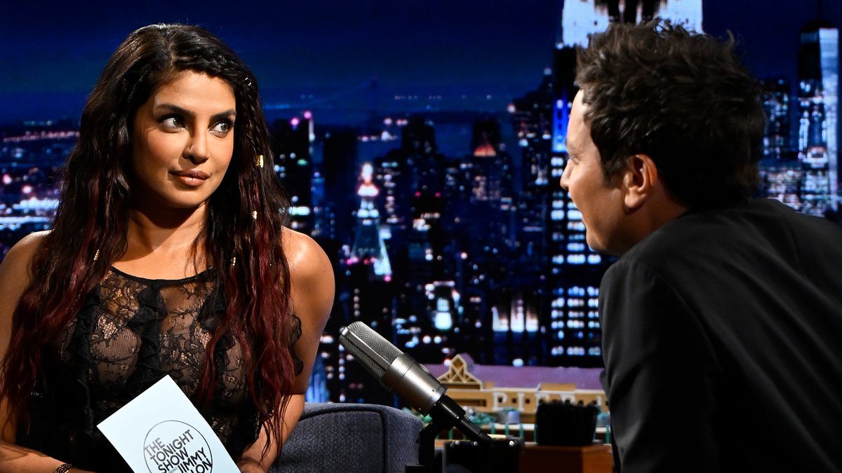 .PRIYANKA tests her bluffing skills in honor of her new film The Bluff! #FallonTonight