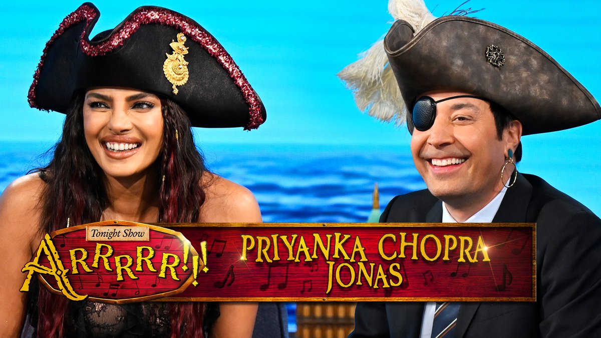 .PRIYANKA &amp; Jimmy sing pop songs like pirates in Arrrrr!!! 🏴‍☠️ #FallonTonight