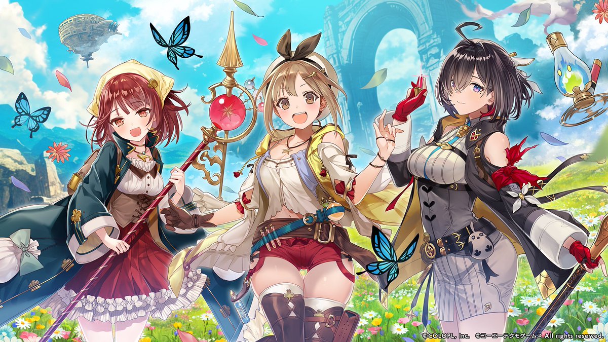 ◤ 白猫世界に【アトリエ】オープン！◢ ＼ コラボ開催中！／ 白猫プロジェクト NEW WORLD'S × ソフィー・ライザ・ユミアのアトリエ🌿 敵を倒して集めた素材で【錬金】体験ができる！ ❯❯❯ 毎日１回ガチャ無料も！ ❮❮❮
