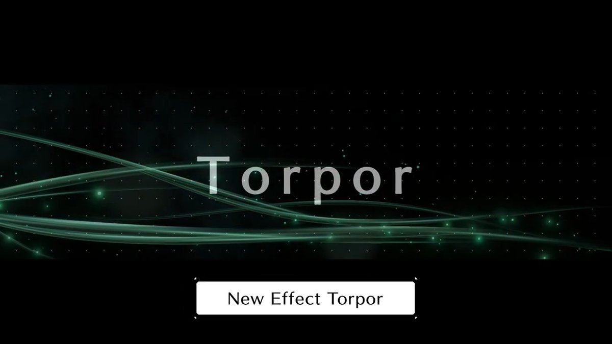New Effect - Torpor Take your damage to the next level with this new effect assigned to the C. Ability of Tifa's exclusive gear Festive Style! Get the gear from the Tifa &amp; Sephiroth (Original) Limit Break Draw which will be available starting Feb. 28 6:00 PM PST! #FF7EC