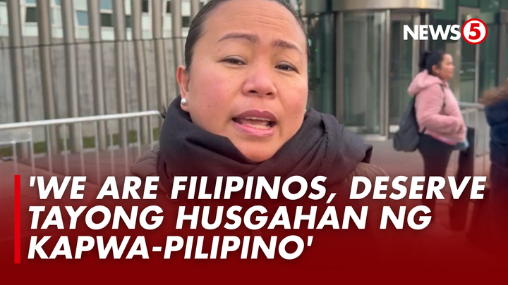 'WE ARE FILIPINOS, DESERVED TAYONG HUSGAHAN NG KAPWA-PILIPINO' Para kay Weng Olaso Tromp, tagasuporta ni Rodrigo Duterte, dapat ay sa Pilipinas ginagawa ang aniya'y paghusga sa dating pangulo dahil mayroon naman tayong gumaganang Konstitusyon at judiciary system. Sinabi niya ito sa huling araw ng confirmation of charges hearing ni Duterte sa International Criminal Court (ICC) para sa kasong crimes against humanity ngayong Biyernes, Feb. 27. | via #Vidyolante Mac Ortiz, News5 Quick Reaction Team For more latest stories, visit us at