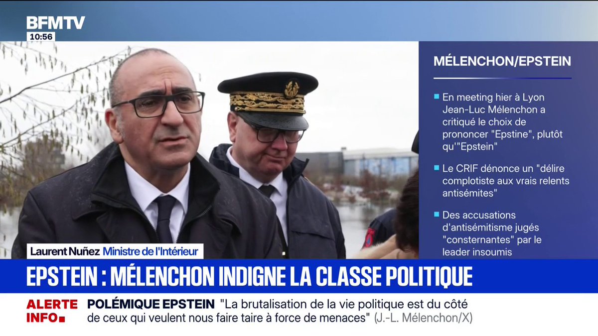 💬 "Ce sont des propos abjects" ➡️ Laurent Nuñez réagit aux propos de Jean-Luc Mélenchon sur la prononciation du nom de Jeffrey Epstein