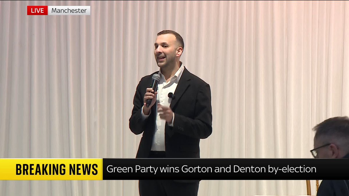 'Labour's electoral stranglehold is over. There are no longer any no-go areas for the Green Party.' Green Party leader, Zack Polanski, speaks in Manchester following his Party's ‘seismic victory’ in the Gorton and Denton by-election. Live updates: