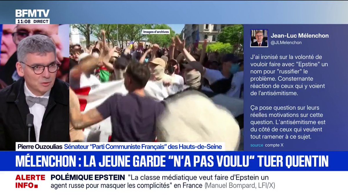 💬 "Avec cette séquence antisémite, Jean-Luc Mélenchon et La France insoumise se marginalisent encore davantage" ➡️ Pierre Ouzoulias, sénateur Parti communiste français, évoque les propos de Jean-Luc Mélenchon sur la prononciation du nom de Jeffrey Epstein